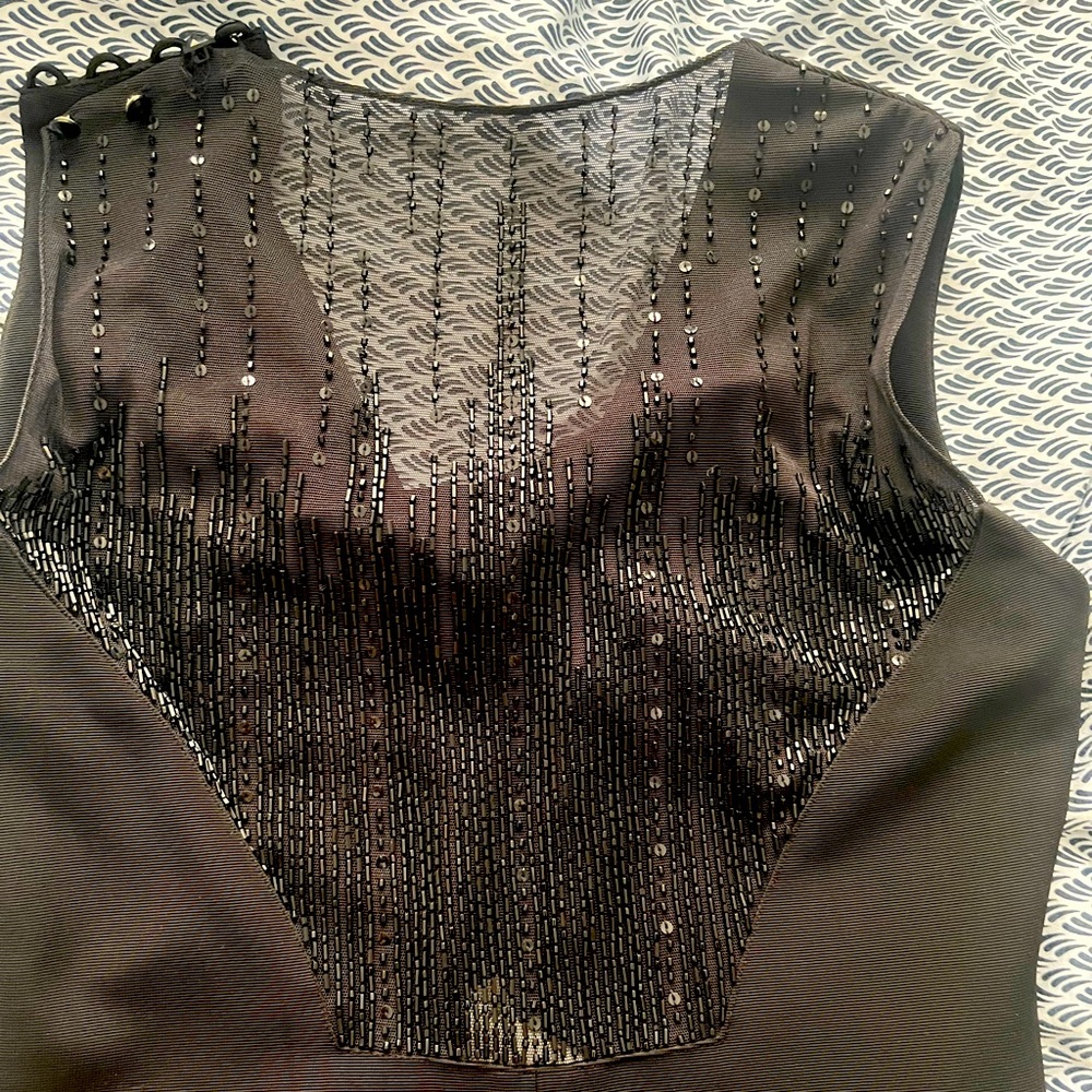 Formal, beaded, black dress!